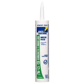 White Lightning W42004010 Mortar Patch Latex Caulk, Cement Gray, 10 fl. oz.