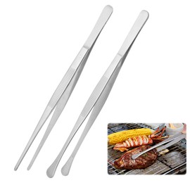 Figarge Kitchen Tweezers Pack of 2 Cooking Tweezers Stainless Steel Cooking Accessories Tweezers Kitchen Spaghetti Tongs (30 cm)