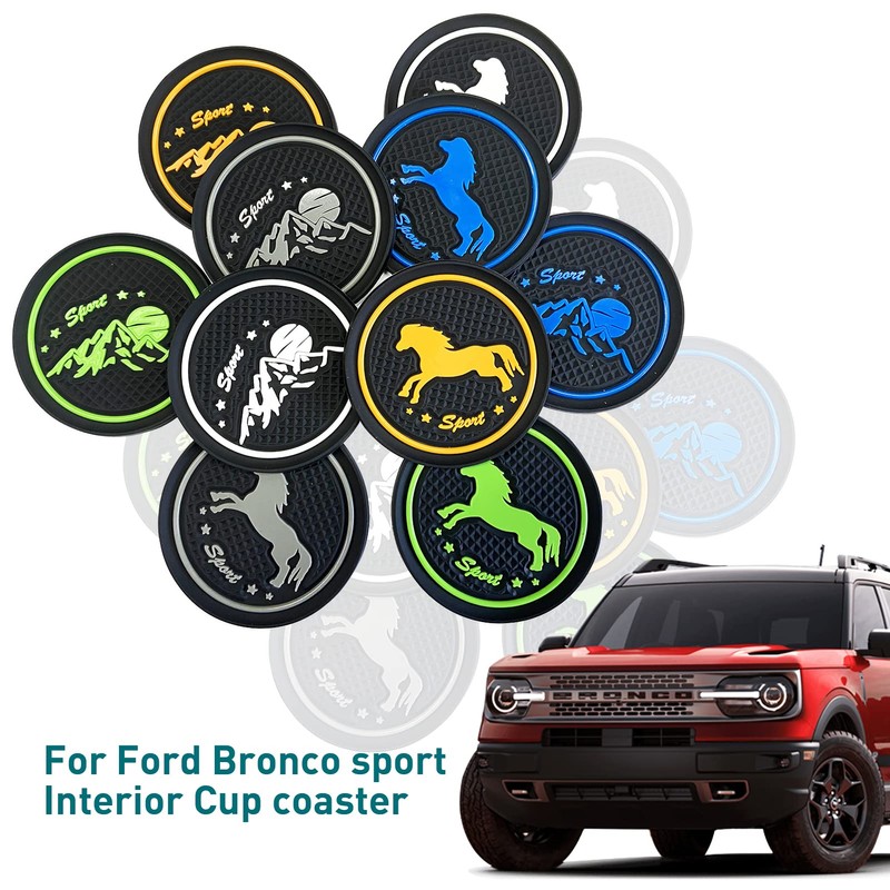 LSAUTO Ford Bronco Sport 2021-2023 Cup Holder Coaster Pony, Beverage