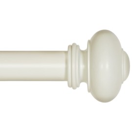 Ivilon Drapery Window Curtain Rod - Knob Design, 1 Inch Rod, 72 to 144 Inch. Ivory/White