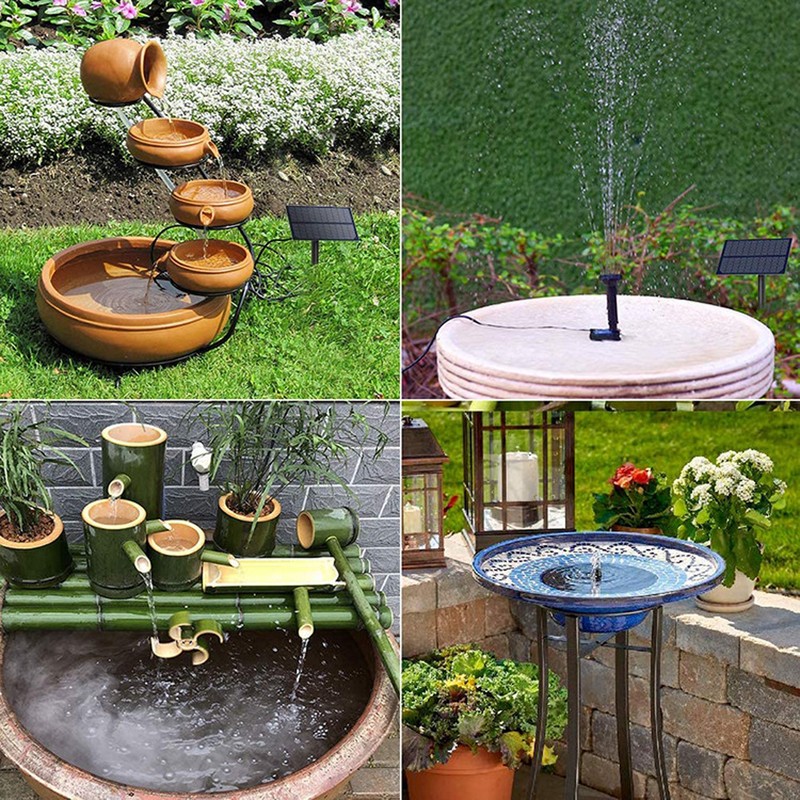 Solar Fountain 1.5W Electric Water Pump with 4 Nozzles for