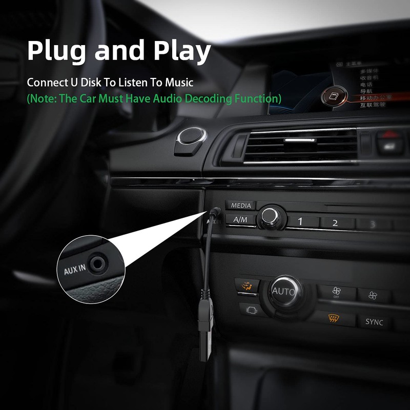 Eanetf USB to Aux Audio Adapter, 2PCS 3.5mm Male to