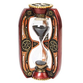 PTC 6.13 Inch Red Steampunk Inspired Sand Timer Hourglass Statue Figurine
