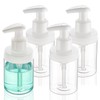 Cosywell Pump Bottle Dispenser 4oz/120ml 4 Pack Plastic Lotion Dispenser Bottles Wide Mouth Jar Style Empty Refillable Bathroom Shower Containers for Shampoo Conditioner Body Wash(Clear)