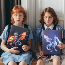 Fweel Deluxe Ice & Fire Dragon Trading Card Binder, 9-Pocket Zipper Album with 900 Side-Loading Pockets, Collectible Card Storage Album for Card Fans and Enthusiasts