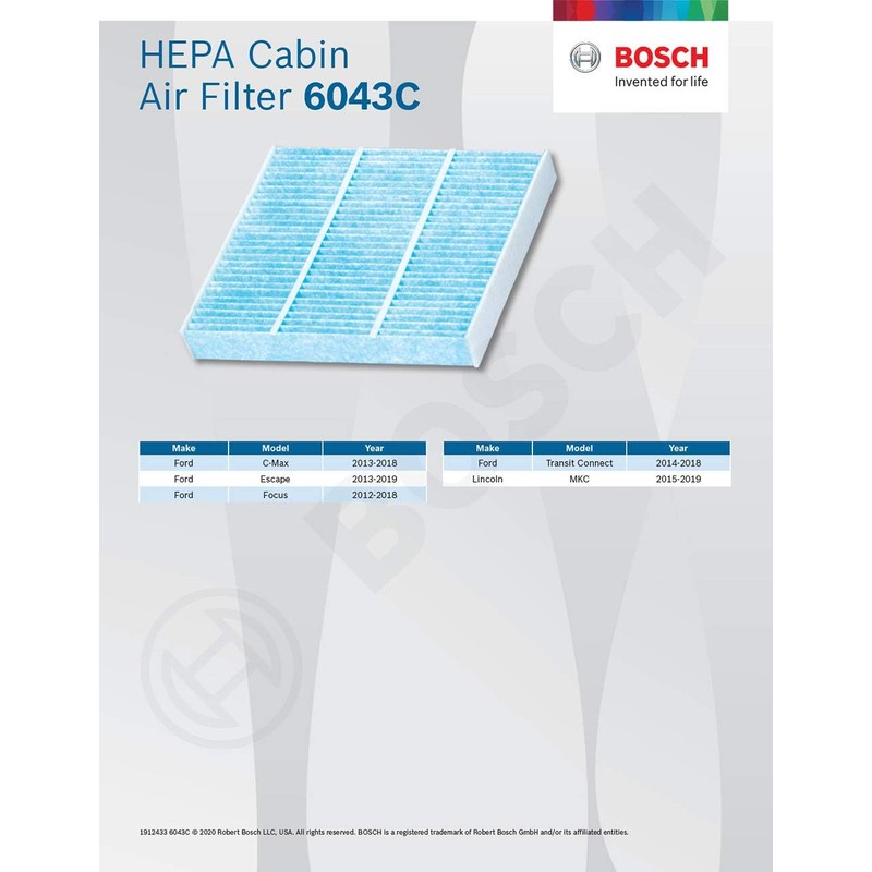 Bosch 6043C Filtro de Aire de Cabina HEPA