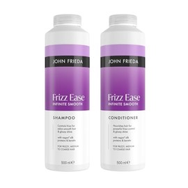 John Frieda Infinite Smooth Shampoo & Conditioner 500ml x2. Anti Frizz Hair Care Duo for Smooth Finish and Humidity Control
