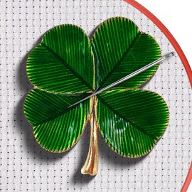 Magnetic Needle Minder Magnet Embroidery Accessories and Supplies Embroidery Needle Holder Cross Stitch Holder Needlework Supplies (FourLeaf)