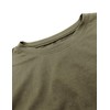 Sunborui Men's Boxy Raw Cut Tee Short Sleeve Round Neck