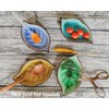 Ceramic Spoon Rest for Stove Top, Ice Cracks Leaf Cute