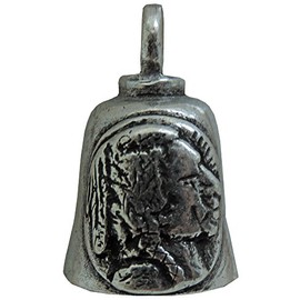 Motorcycle Biker Pewter American Indian Head Nickel Gremlin Bell