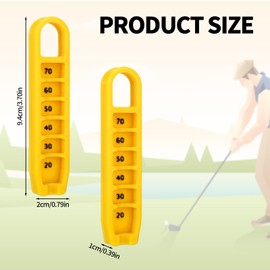 2pcs Adjustable Golf Tee Height Tool, Easy to Use Tee Height Setter Holder Must Have Gears for Golf Consistent Swings Training Accessories (Yellow)