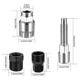 lzijun Crank Puller Bicycle Crank Puller and Bottom Bracket Tool, 3 Pieces Bicycle Bottom Bracket Tool Set with 16 mm Key, Inner Bearing Key Tool for Removing the Bicycle Crank