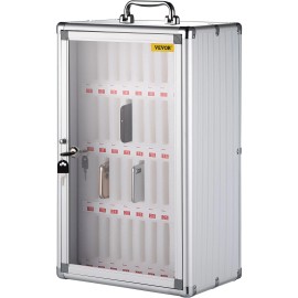 R&D Hardware 36 Slots Cell Phone Cabinet Silver Aluminum Alloy Pocket Chart Storage Locker Bo - 6x6