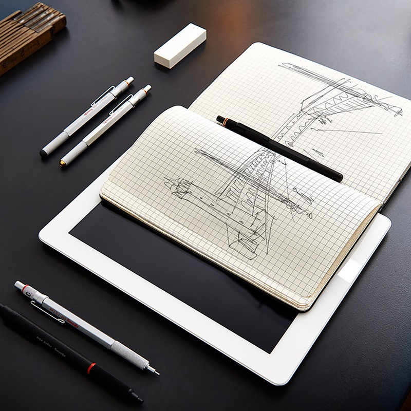 rOtring 800+ Mechanical Pencil and Stylus Hybrid. 0.7MM, Black (1900182)