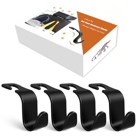 Amooca 4-Pack Car Headrest Hooks for Bags and Coats
