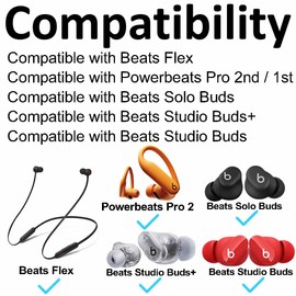 A-Focus (8 Pairs) for Beats Flex Ear Tips Set - L/M/S/Double Flange 4 Size Replacement Soft Silicone Ear Buds Tips Covers Compatible with Beats X/Powerbeats Pro Rubber Eartips Yuzu Yellow