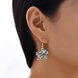 Cimenexe Bohemian Dragon Dangle Earrings Punk Dragon Drop Earrings Silver Old Dragon Hook Earrings Minimalist Dragon Earrings Jewellery for Women and Girls Gifts, Zinc, No Gemstone