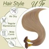 RUNATURE U Tip Hair Extensions Human Hair for Women Invisible