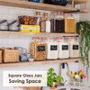 [UPGRADE] 2 Pack Square Super Wide Mouth Airtight Glass Storage