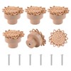 MOROBOR Boho Rattan Dresser Knobs, 6PCS Sunflower Shaped Wood Drawer