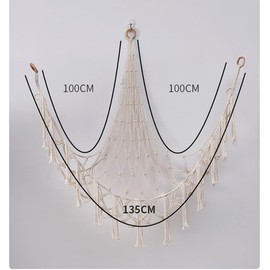 Large Stuffed Animal Toys Net,Macrame Toy Hammock,Nursery Storage & Organization Hammock,Corner Hanging Toy Storage Net with Tassel for Home or Nursery