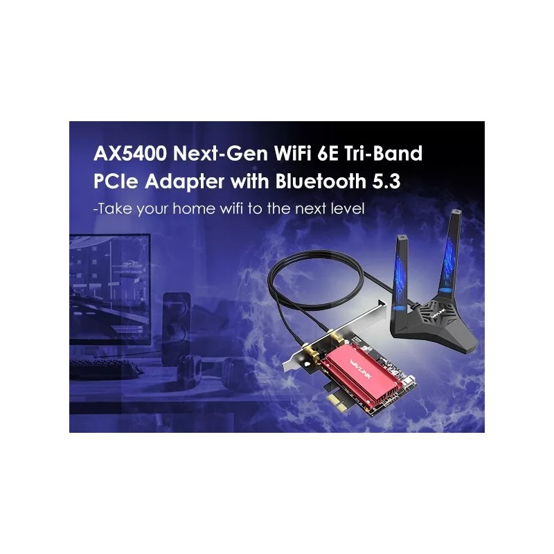 Universal PCIE WiFi-6E Tri-band WiFi Card 5400Mbps WiFi Network Card