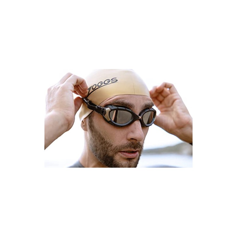 Zoggs Predator Flex Goggle, UV Protection Swim Goggles,Black/Gold/Titanium, small