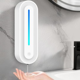 Automatic Soap Dispenser Wall Mount for Bathroom, 14.2oz Rechargeable Touchless Adjustable Auto Smart Hand/Dish Liquid Soap Dispenser for Bathroom,Kitchen,Office, Gel