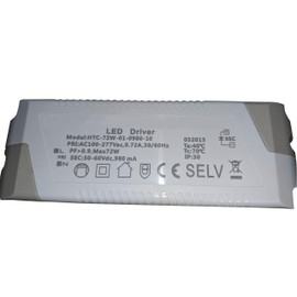  Lussuoso Lighting 72W LED Dimmable Transformer, AC100-277Vac,0.72A,50/60Hz Dimmable LED Driver Power Supply Transformer Adapter, 