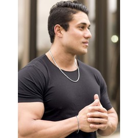 LIFETIME JEWELRY 5mm White Gold Chain for Men & Women 24k Real Gold Plated Diamond Cut Gold Rope Chain for Men & Gold Chain Necklace Women 16 to 36 Inch (36 inches, White Gold)