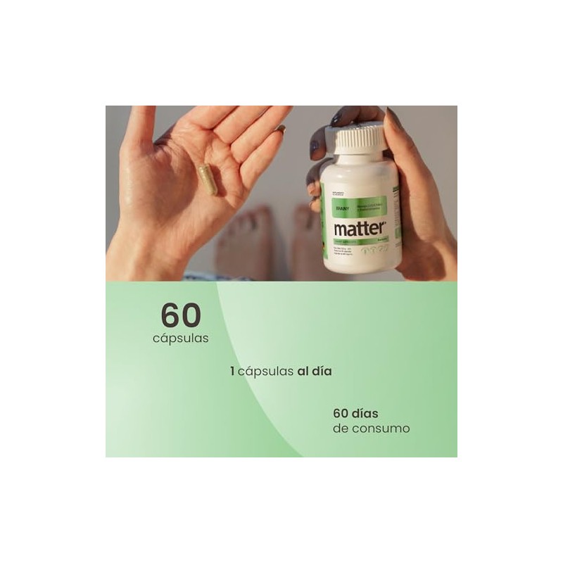 Matter Brainy, Suplemento con Bacopa Monnieri, Ubiquinol CoQ10 Kaneka™, Fosfatidilserina
