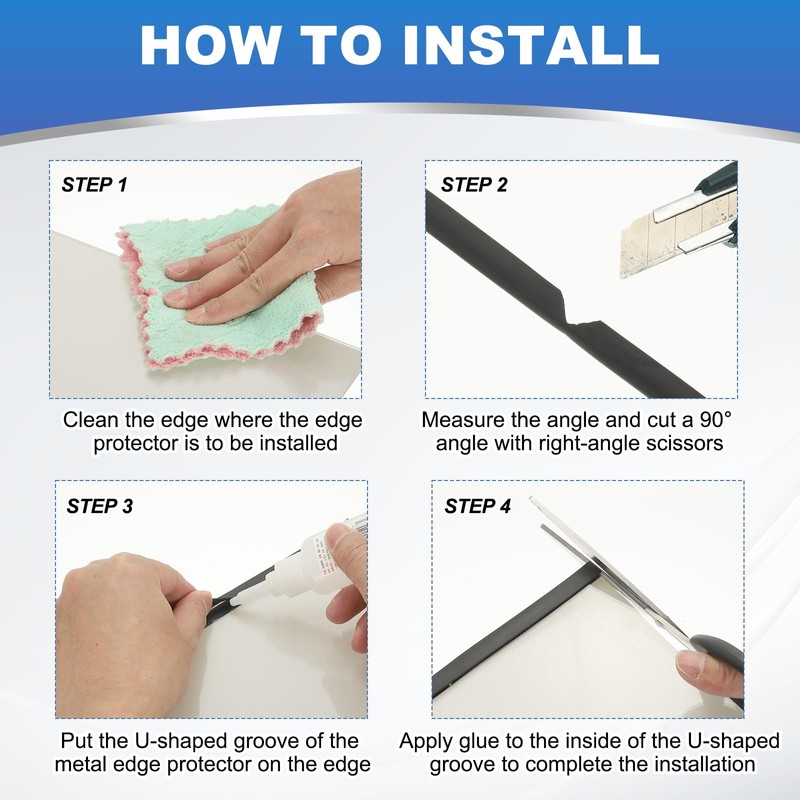 PATIKIL 1/8" Rubber Edge Trim, 10 ft Edge Protector U