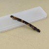 2 Pack Hair Barrette, Long and Thin Handmade Celluloid Onyx