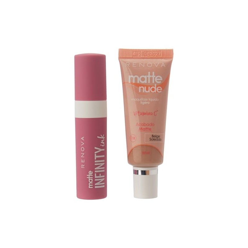 Renova | Labial Líquido Mate Infinity Tono 16 Y Maquillaje