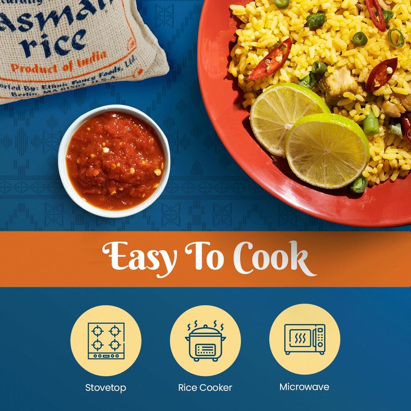 Bombay Market White Basmati Rice - Aromatic & Nutty Flavor