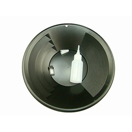 12" Black Gold Pan - Panning Kit , Bottle Snuffer, & Vial - Mining Prospecting