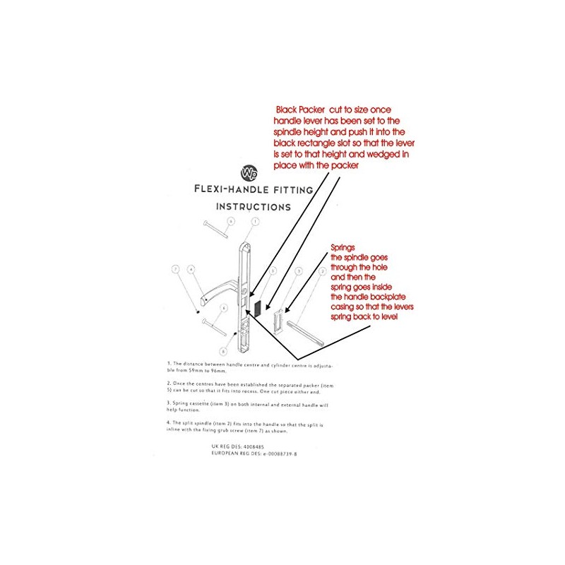 Flexi Adjustable Door Handle 96pz - 60pz 260mm Screw Fix