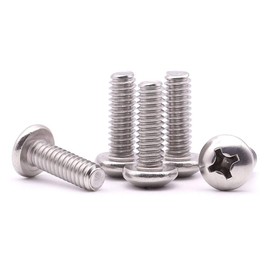 #4-40 x 1/4" inch (100 pcs) Phillips Pan Head Machine Screw Bolt, 304 Stainless Steel 18-8 Screw, UNC Full Thread, Bright Finish by RoyceMart