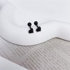16g Black Heart Love Screw Back Small Stud Earrings for