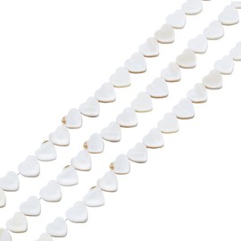 Hobbspring About 99pcs Natural Freshwater Shell Beads 3 Strands Heart Shell Beads Mother of Pearl Beads Creamy White Loose Spacer Beads for Necklace Bracelet Earring DIY Jewelry Making