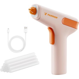 PARRIOR Parrior Cordless Hot Glue Gun, 15s Fast Preheating, Anti-Drip, Rechargeable Glue Gun Kit with Premium Glue Sticks, Automatic-Power-Off Glue Gun for Crafts, Arts, DIY, Decorations, Fast Repairs