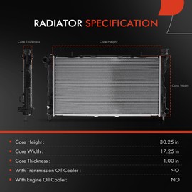 A-Premium Engine Coolant Radiator Compatible with Chrysler Voyager 2001-2003 3.3L, Town & Country 2001-2004 3.3L 3.8L & Dodge Caravan 2001-2004 3.3L, Grand Caravan 2001-2004, Replace# 4809225AG