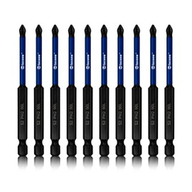 Facoow 10 Pack Phillips Impact Driver Bits, #2 Phillips Head Magnetic Screwdriver Bits Set, 3.5Inch S2 Alloy Steel Impact Bits, 1/4" Hex Shank Screwdriver Drill Bit, CNC Machined ph2 Impact Drill Bits