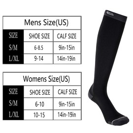 3 Pairs Compression Socks 20-30mmHg For Men Women Circulation Socks For Running Traveling Shin Splints Nurse Athletic And Pregnancy Black