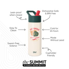 Simple Modern Kids Summit Water Bottle with Straw Lid | Hot Wheels 18oz Stainless Steel Cup Insulated Tumbler for Boys, School | Body Shop