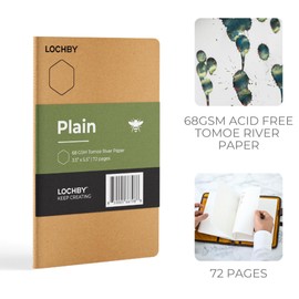 LOCHBY® Pocket Notebook | Fountain Pen-Friendly 68gsm Tomoe River Paper | Versatile Notebook with Brown Cover for Travelers, Work, School, and Journaling (3.5" x 5.5")