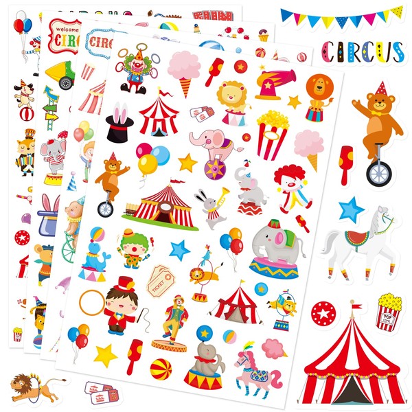 Cute Carnival Circus Stickers 820 Count Party Goodie Gifts Bags