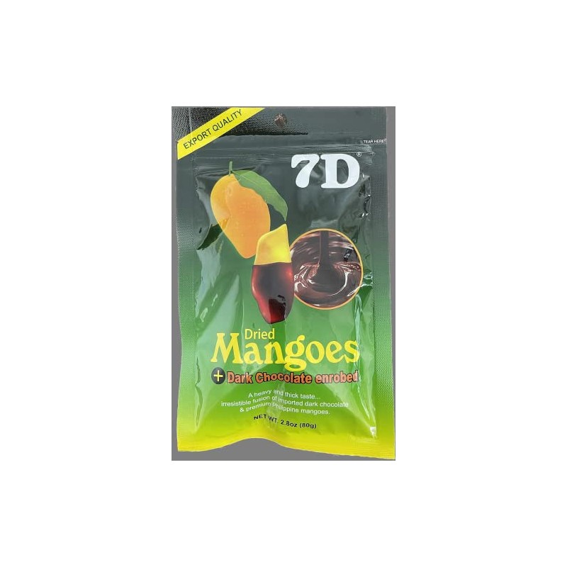 7D Cebu Dried Mangoes Dark Chocolate Dipped (10 packs X