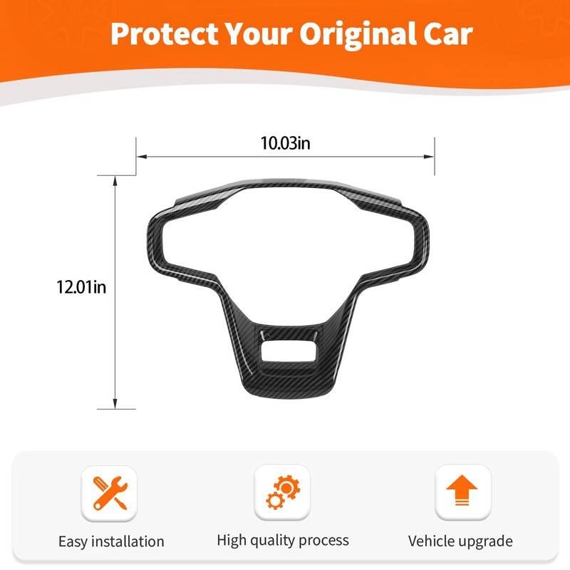 Jeliker for Bronco Steering Wheel Panel Trim Carbon Fiber for